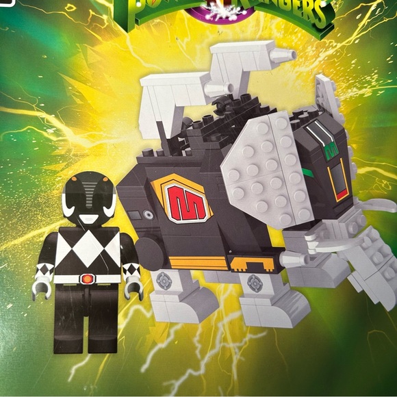Mighty Morphin Power Rangers Mastodon Dinozord Construction Set Black Ranger NIB - Picture 9 of 9